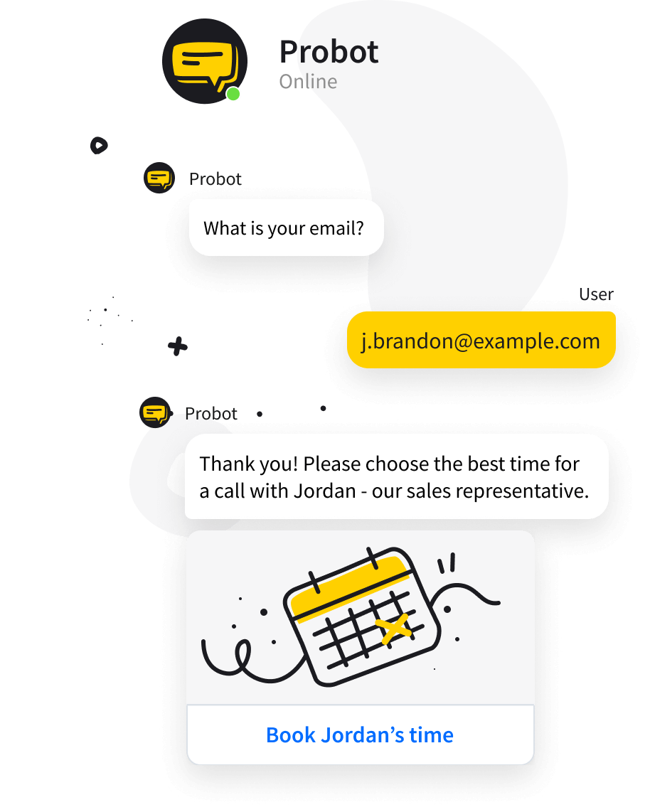 Use chat bot to book meetings